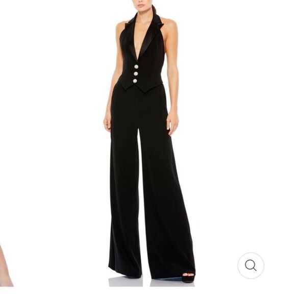 BLACK TUXEDO HALTER JUMPSUIT new size 6